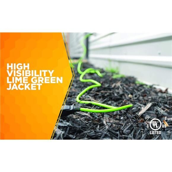 Outdoor Extension Cord, 120 Foot Light Duty, Water Resistant, Flexible, 16 Gauge - Picture 6 of 7